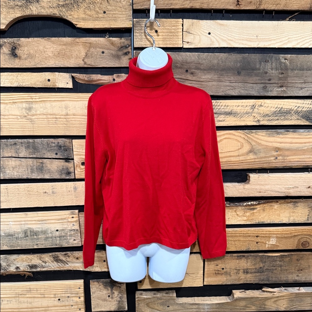 Pendleton Women’s Red 100% Merino Wool Turtleneck Sweater Size Large
